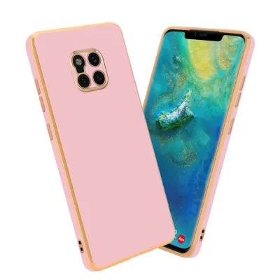 CADORABO Ohišje, združljiv s Huawei v sijajnem roza - zlato - zaščitni pokrov iz fleksibilnega silikona TPU in z zaščito pred kamero