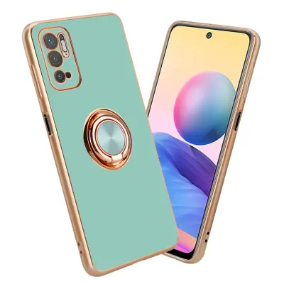 CADORABO Xiaomi v sijajni turkizni - Zlato z obročem silikonski/TPU ovitek z zaščito pred kamero in držalo magnetnih avtomobilov