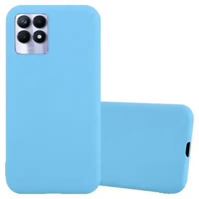 CADORABO Ohišje, združljiv z Realme v Candy Blue - zaščitni pokrov, narejen iz fleksibilnega silikona TPU