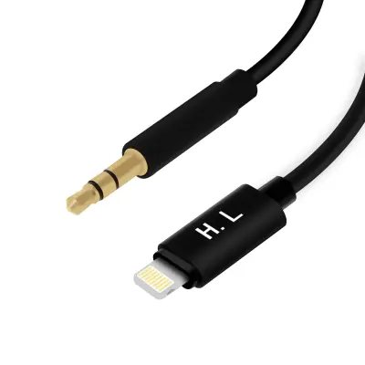 Avdio kabel iPhone Lightning do 3,5 mm prikljucka 1 m, HL-098 - crn