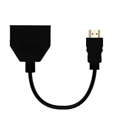 HDMI moški na 2x HDMI ženski multiport adapter/hub, LinQ - crn