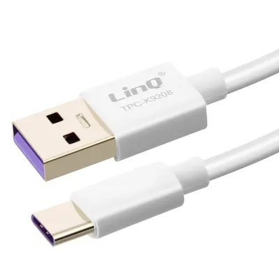 Kabel USB tipa C 5A Supercharge, hitro polnjenje in sinhronizacija 1m, Linq - bel