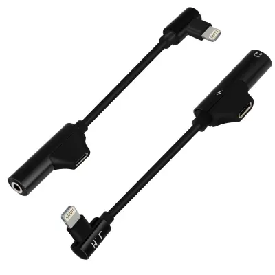 Kotni avdio in polnilni adapter iPhone Lightning na 3,5 mm vticnico in Lightning, HL-092 - crn
