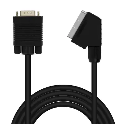 VGA moški na Scart moški video kabel 1,8 m, LinQ - crn