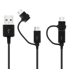 Originalni kabel USB z dvojnim prikljuckom Samsung Micro-USB in USB Type-C, Charge Sync - crn