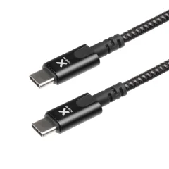Kabel za polnjenje in sinhronizacijo USB-C v USB-C, najlonski pleten, 2 m, Xtorm - crn