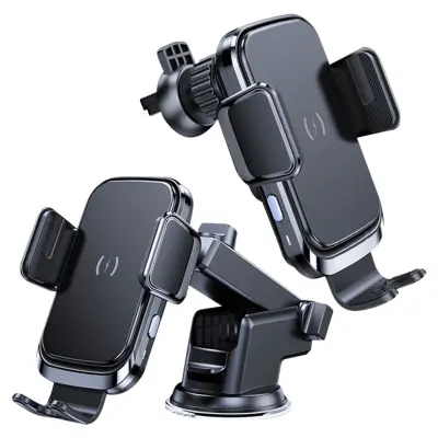 Avtomobilsko držalo za brezžicno polnjenje QI s priseskom, Forcell - crno