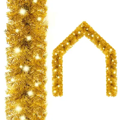 vidaXL Božična girlanda z LED lučkami 10 m zlata