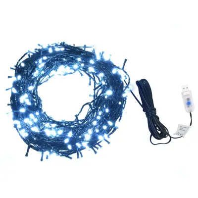 vidaXL Veriga lučk 400 LED lučk notranje/zunanja 40 m hladno bela