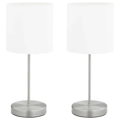 vidaXL Namizne svetilke 2 kosa z gumbom na dotik bele E14