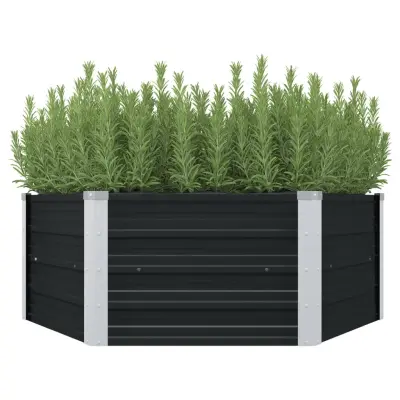 vidaXL Dvignjeno cvetlično korito antracitno 129x129x45 cm jeklo