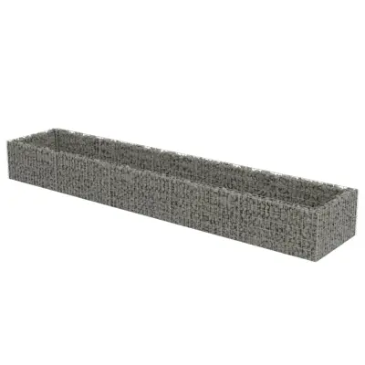vidaXL Visoka greda gabion pocinkano jeklo 450x90x50 cm
