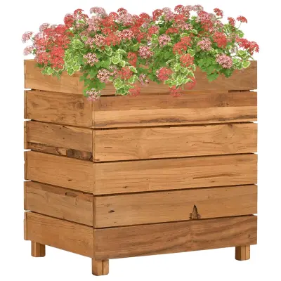 vidaXL Visoka greda 50x40x55 cm reciklirana tikovina in jeklo