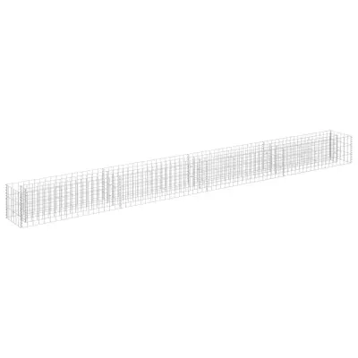 vidaXL Visoka greda gabion pocinkano jeklo 360x30x30 cm