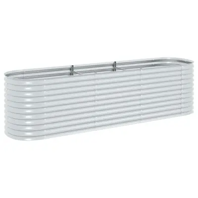 vidaXL Visoka greda 320x80x81 cm pocinkano jeklo srebrna