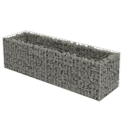 vidaXL Visoka greda gabion pocinkano jeklo 180x50x50 cm