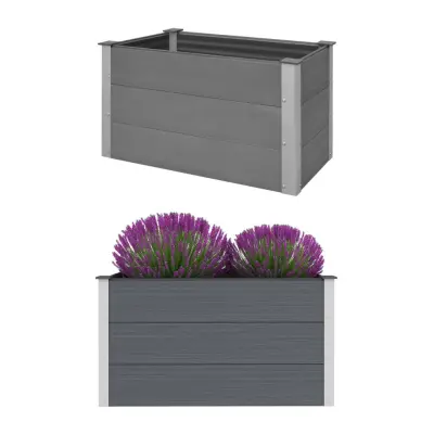 vidaXL Visoka greda WPC 100x50x54 cm siva