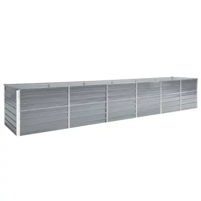 vidaXL Visoka greda pocinkano jeklo 480x80x77 cm siva