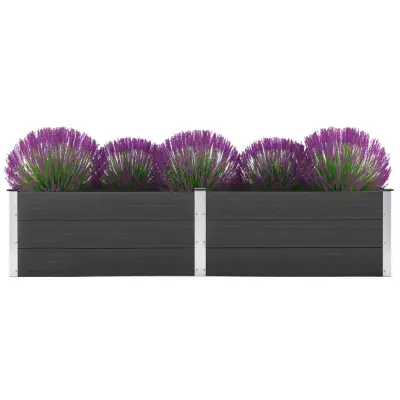 vidaXL Visoka greda 250x100x54 cm WPC siva