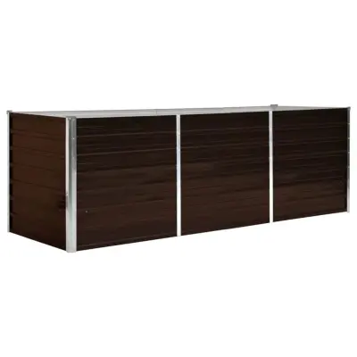 vidaXL Visoka greda rjava 240x80x77 cm pocinkano jeklo