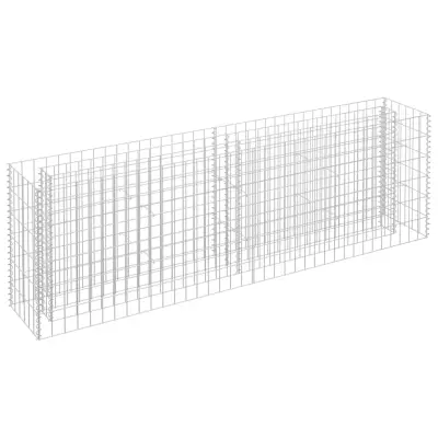 vidaXL Visoka greda gabion pocinkano jeklo 180x30x60 cm