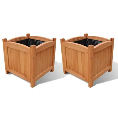 vidaXL Lesena visoka greda 30x30x30 cm komplet 2 kosa