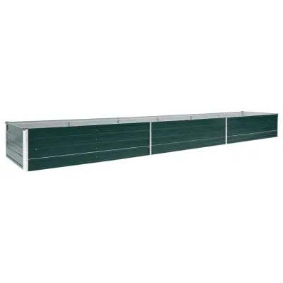 vidaXL Visoka greda pocinkano jeklo 480x80x45 cm zelena