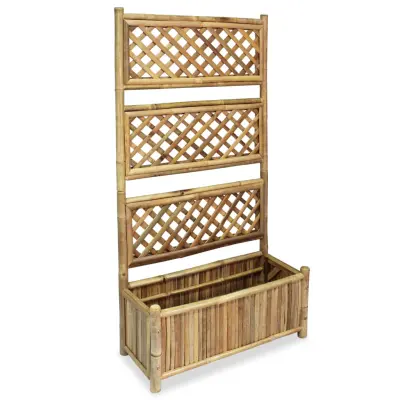 vidaXL Visoka greda z mrežo iz bambusa 70 cm