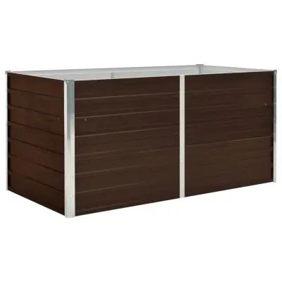 vidaXL Dvignjeno cvetlično korito pocinkano jeklo 160x80x77 cm rjavo