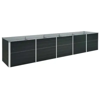 vidaXL Vrtna visoka greda pocinkano jeklo 400x80x77 cm antracitna