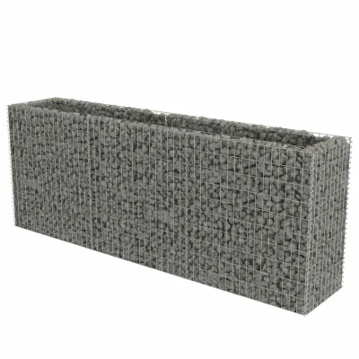 vidaXL Visoka greda gabion pocinkano jeklo 270x50x100 cm