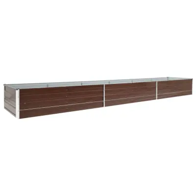 vidaXL Visoka greda pocinkano jeklo 480x80x45 cm rjava