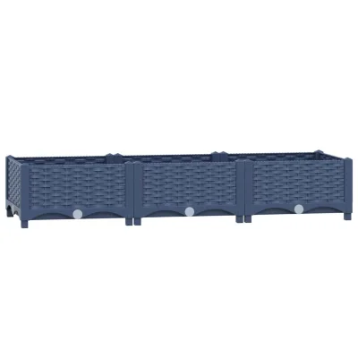 vidaXL Visoka greda 120x40x23 cm polipropilen