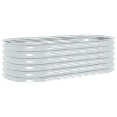 vidaXL Visoka greda 160x80x44 cm pocinkano jeklo srebrna