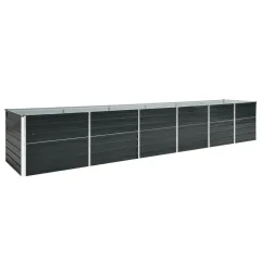 vidaXL Vrtna visoka greda pocinkano jeklo 480x80x77 cm antracitna