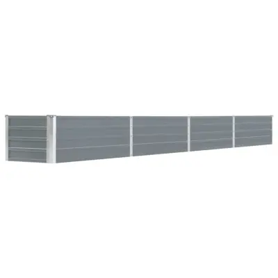 vidaXL Visoka greda pocinkano jeklo 320x40x45 cm siva