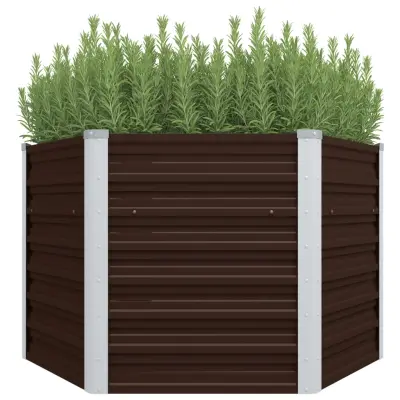 vidaXL Visoka greda rjava 129x129x77 cm pocinkano jeklo