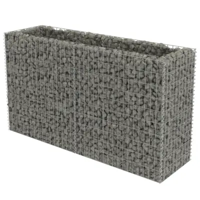 vidaXL Visoka greda gabion pocinkano jeklo 180x50x100 cm