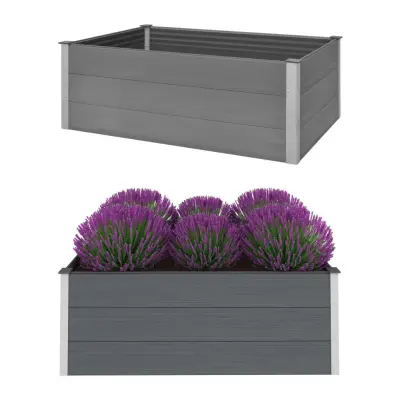 vidaXL Visoka greda WPC 150x100x54 cm siva