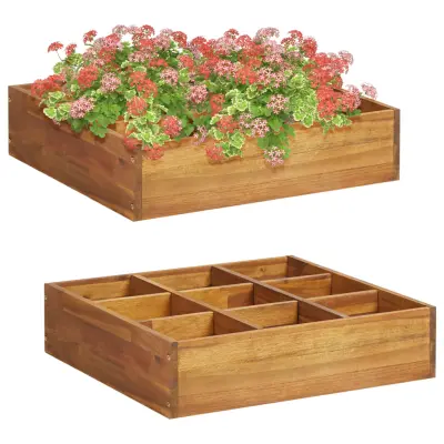 vidaXL Visoka greda za zelišča trden akacijev les 60x60x15 cm