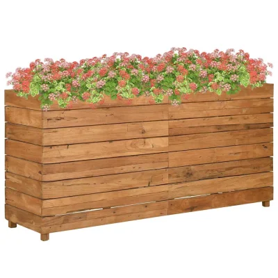 vidaXL Visoka greda 150x40x72 cm reciklirana tikovina in jeklo