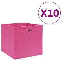 vidaXL Škatle 10 kosov netkano blago 28x28x28 cm roza