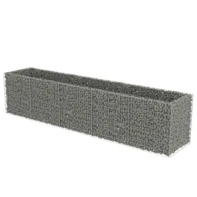 vidaXL Visoka greda gabion pocinkano jeklo 450x90x100 cm