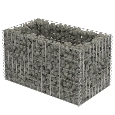 vidaXL Visoka greda gabion pocinkano jeklo 90x50x50 cm