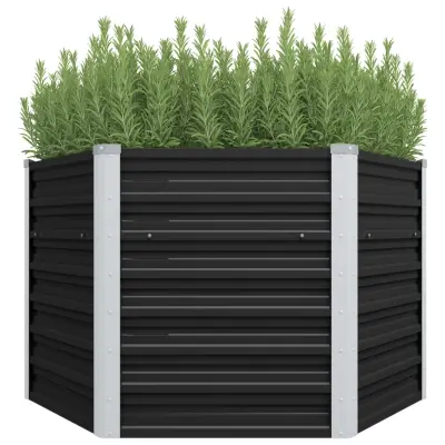 vidaXL Visoka greda antracitna 129x129x77 cm pocinkano jeklo