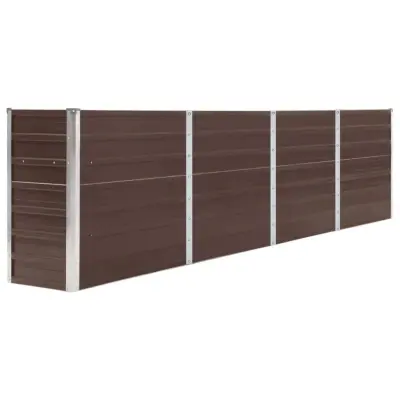 vidaXL Dvignjeno cvetlično korito 320x40x77 cm pocinkano jeklo rjavo