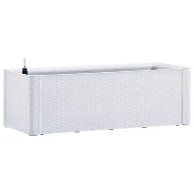 vidaXL Visoka greda z zalivalnim sistemom bela 100x43x33 cm