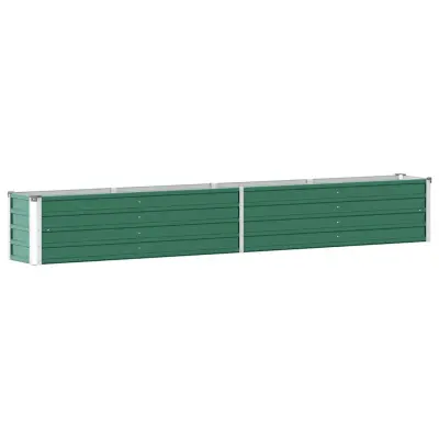 vidaXL Visokaa greda pocinkano jeklo 320x40x45 cm zelena