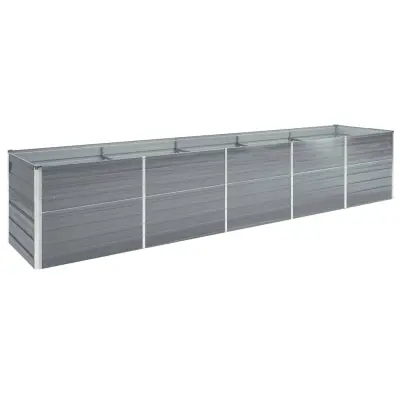 vidaXL Visoka greda pocinkano jeklo 400x80x45 cm siva