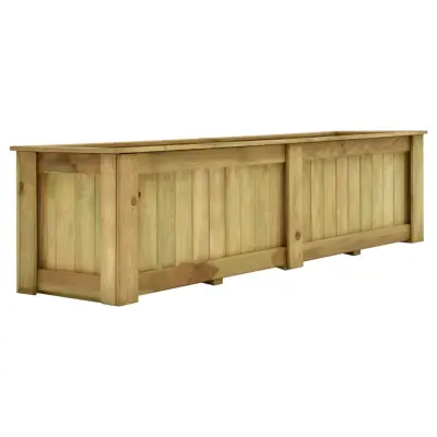 vidaXL Dvignjeno cvetlično korito 196x50x50 cm impregnirana borovina